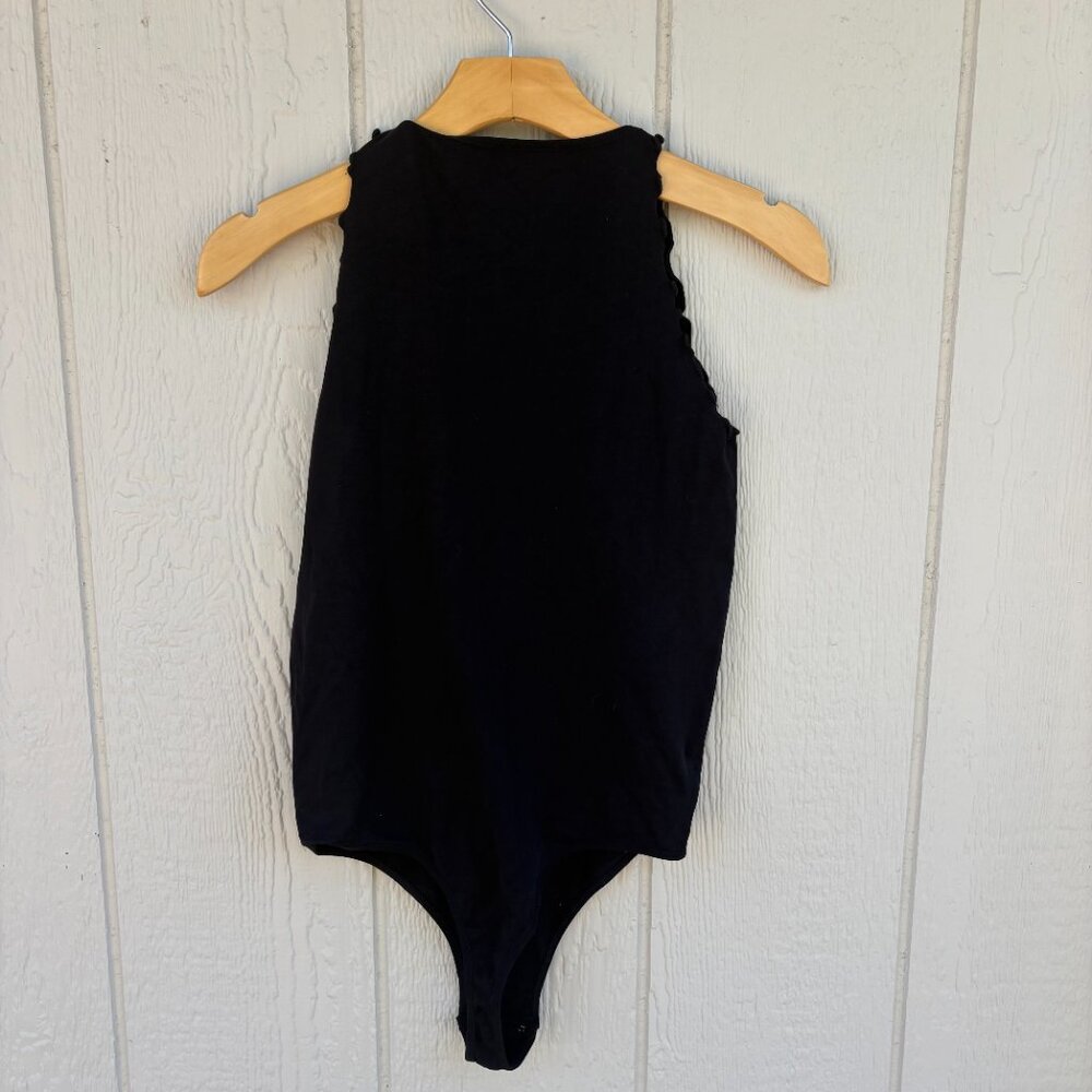 Intimately Free People Feels Right Bodysuit Women's M/L Black Scallop Snap NWT - Picture 7 of 11